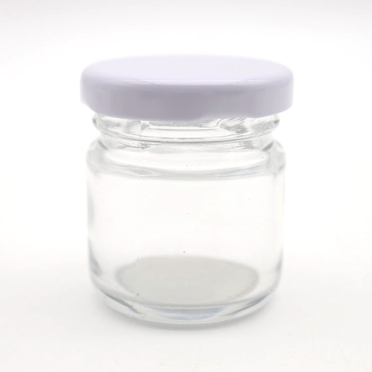 clear jar with white lid