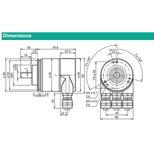 Brandneue Original Pepperl + Fuchs P + F Multi turn Absolute Drehgeber DVM58N-011AGR0BY-1213 - Product Image 4