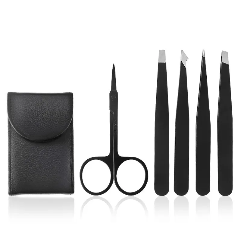 Professional Stainless Steel Eyebrow tool Eyebrow Scissors Tweezers Set eyelash tweezers