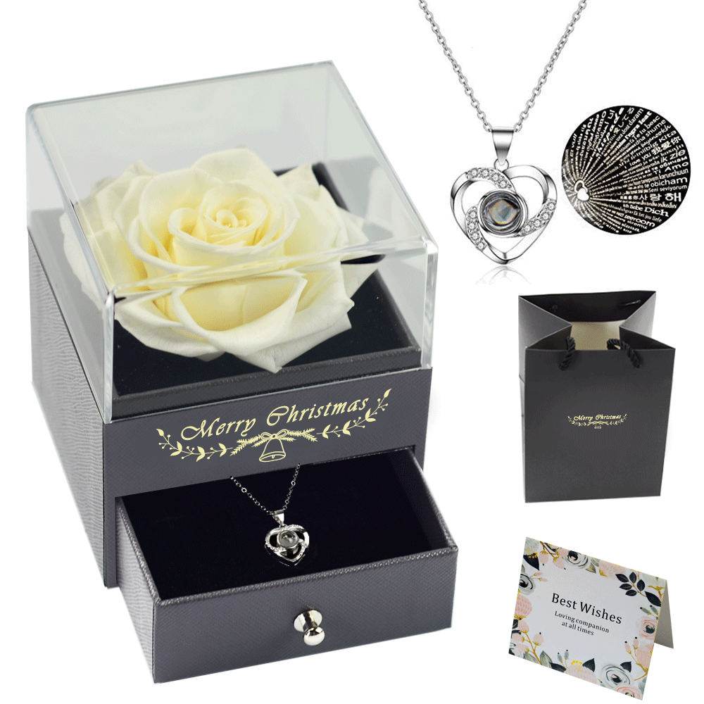 กุหลาบจริงอบแห้งสีขาว