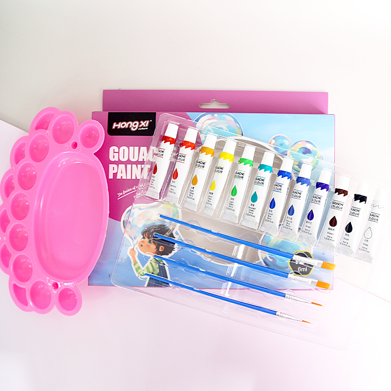 6ml 12 Colors + 4 Pens + 1 Palette (Pack of 100 Boxes)