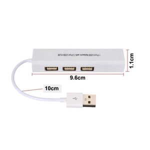 Adattatore USB Ethernet Hub USB a scheda di rete Lan RJ45 per Mac iOS Windows 98SE/2000/ME/XP/Vista/7 con HUB USB 2.0 a 3 porte - Product Image 4