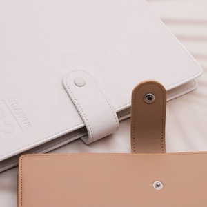 Copertina in pelle sintetica personalizzata di lusso allentata per Business Binder Planner A5 Notebook con chiusura a bottone - Product Image 2