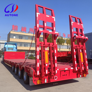 Low Bed Semi Trailer Low Bed <strong>Container</strong> Semi Trailer 3 Axle 40ft Lowbed 60 Ton Low Bed Front <strong>Loading</strong> Lowbed Semi Trailer - Product Image 1
