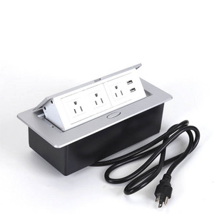 Toma de corriente de mesa emergente multifunción KLASS 2023 con cargador USB, toma de corriente FR para mesa de conferencias - Product Image 1