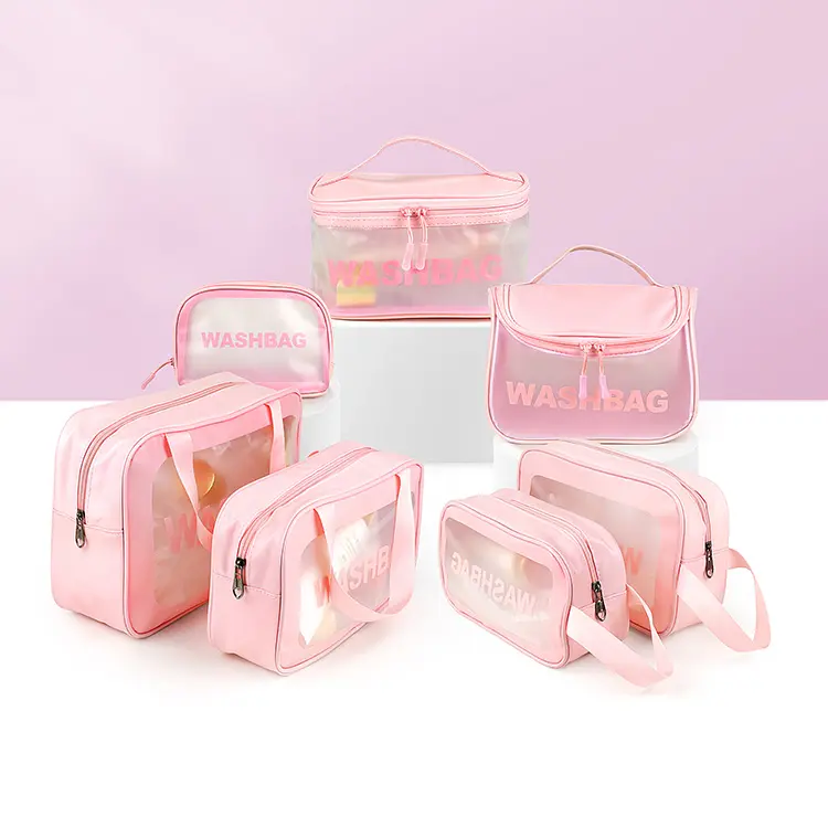 Custom Clear Pvc Travel Makeup Bag Professional Waterproof Toiletry Bag High Quality Large Capacity Cosmetic Bag for Make Up