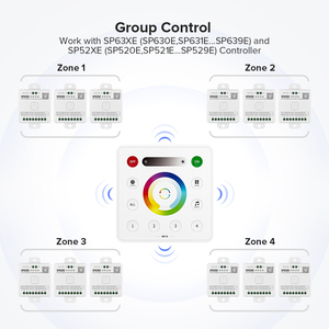 2.4GHz SPI PWM <strong>LED</strong> 4 Zone Wall Touch Panel Remote for SP63*<strong>E</strong> Controller WS2812B FCOB DIM CCT <strong>RGB</strong> RGBW Pixels <strong>LED</strong> Light Strip