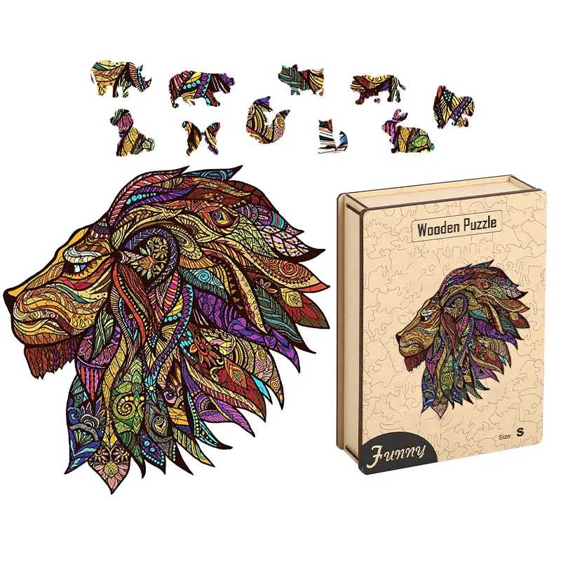 Riconoscimento degli animali puzzle in legno gioco puzzle in legno animali puzzle 3d testa in legno per adulti