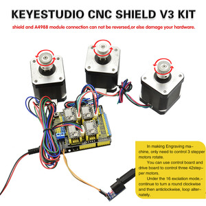 Keyestudio สำหรับ Arduino ชุด CNC /cnc SHIELD V3.0 + สำหรับ U NO R3 + 4ชิ้น A4988 driver/grbl เข้ากันได้
