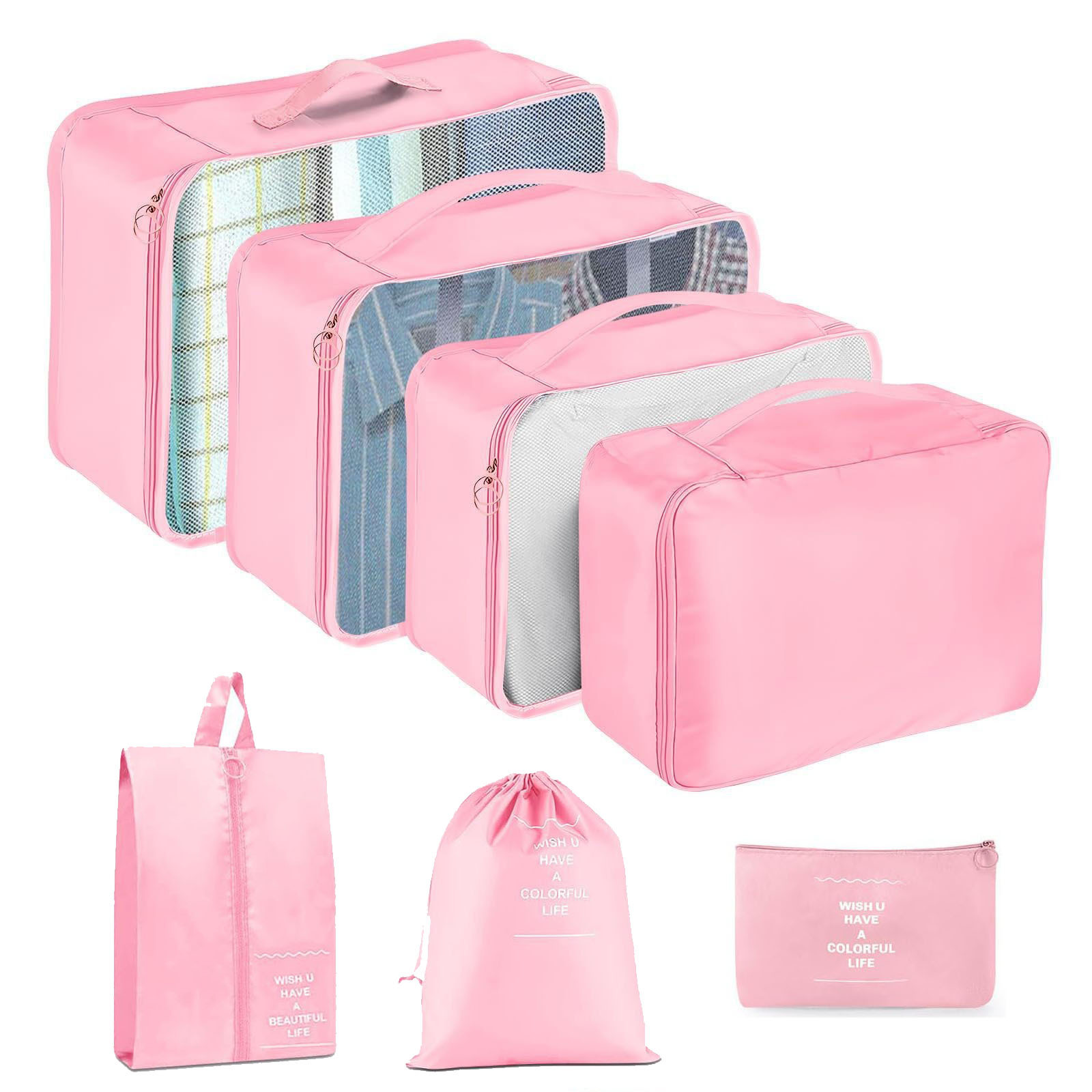 Conjunto de siete piezas rosa
