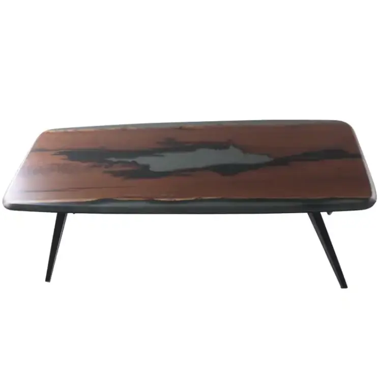 Mesa de jantar em madeira epóxi para móveis de arte Mesa de jantar em resina de madeira lindamente projetada