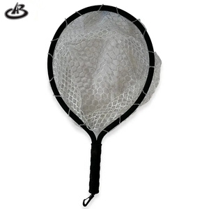 Fly Fishing Landing <strong>Net</strong> Carp Bass Trout Alloy Frame Dip <strong>Net</strong> PVC Rubber Mesh EVA Handle Wading Hand <strong>Net</strong> - Product Image 3