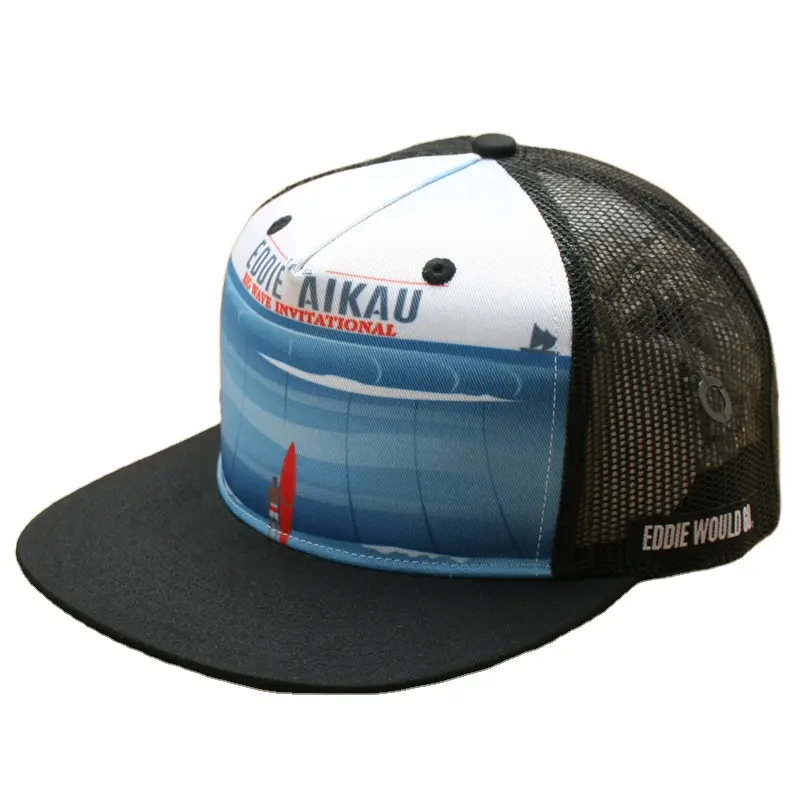 Cappello professionale personalizzato a maglia quicksilv con stampa completa tappi camionista con logo stampato a sublimazione digitale e logo ricamato