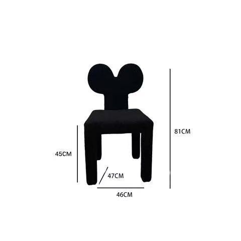 Punk mickey-terciopelo de cordero negro