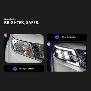 自動車アクセサリーLEDフロントライトDRL信号プロジェクターレンズLEDヘッドライトヘッドランプNissan Navara NP300フロンティア2015-2021