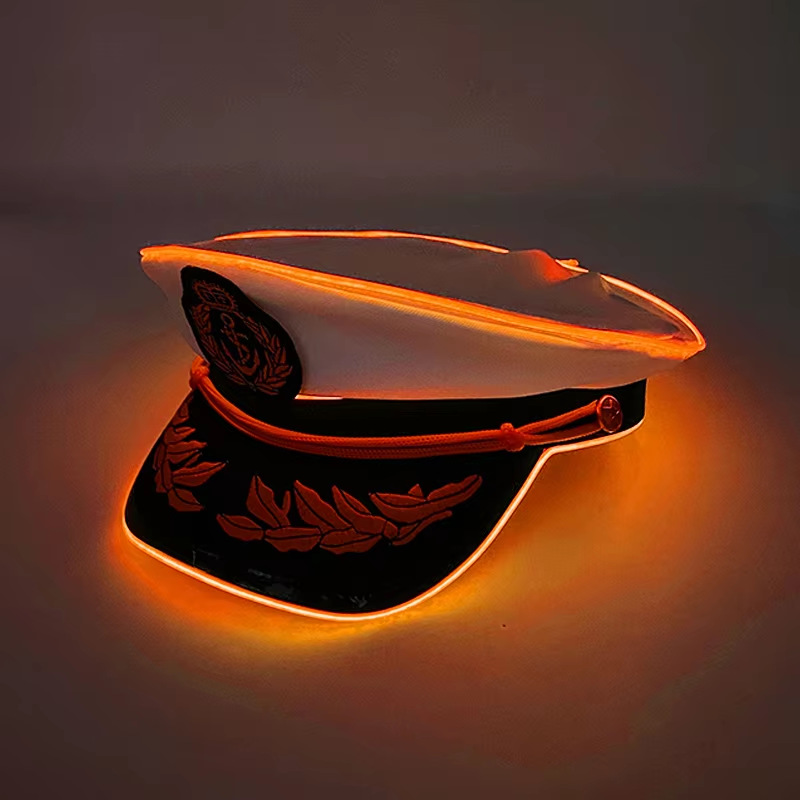 Casquette marine - Lampe orange
