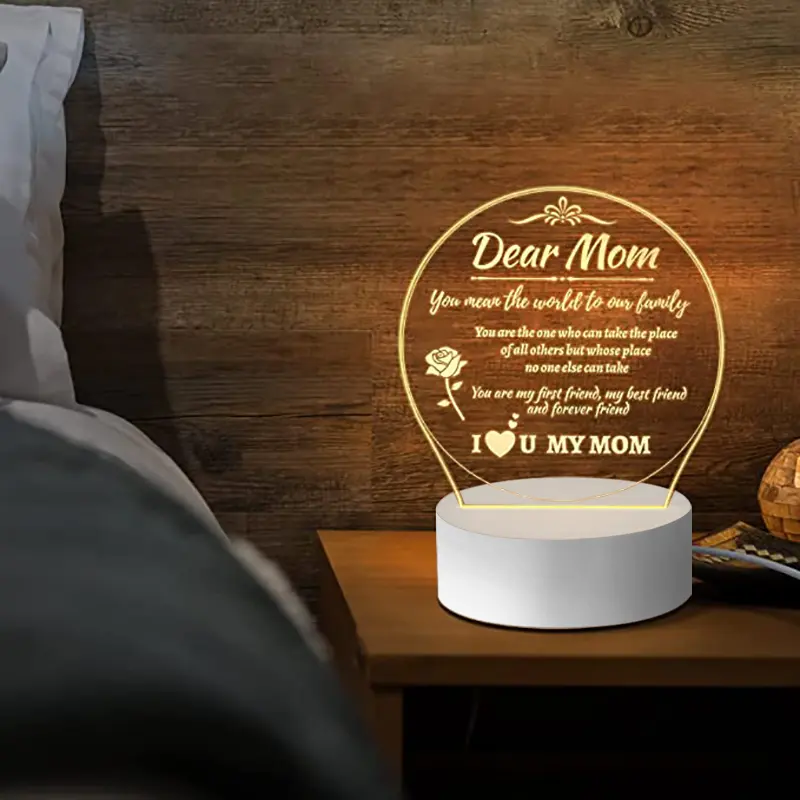 Iluminación decorativa personalizada Popular, tablero de escritura Led moderno, lámpara 3d para mensajes, luz LED nocturna acrílica