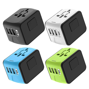 3 USB 1 tip-c portu ile evrensel seyahat adaptörü abd ab İngiltere AU tak cep telefonu duvar şarj hızlı şarj blok şarj - Product Image 1