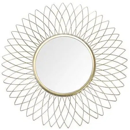 Espejo de pared decorativo de Metal para el hogar, espejo de pared de estilo clásico con diseño de girasol dorado de 14,5 pulgadas, con diseño de flor disponible en EE. UU.