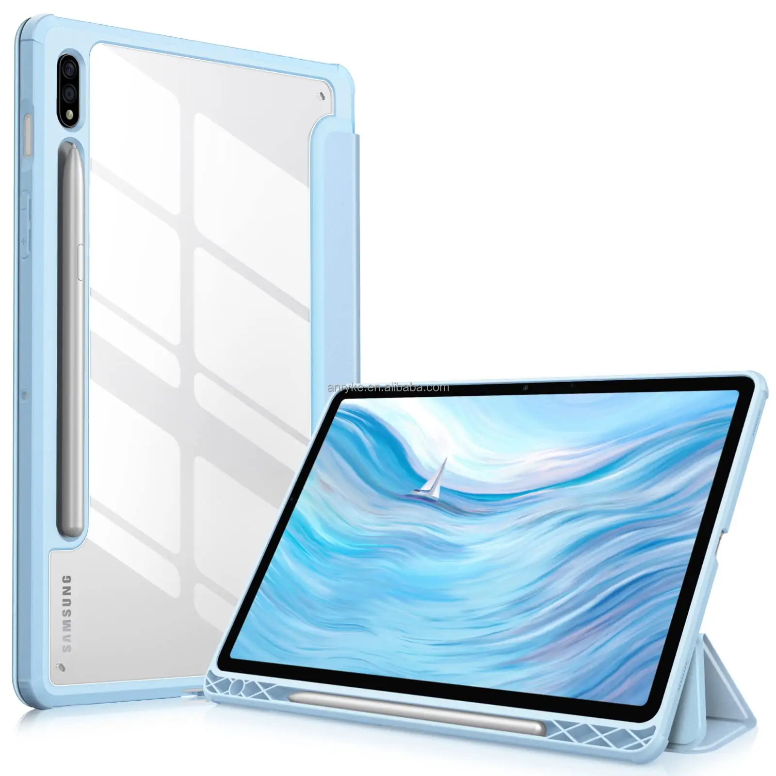 Для планшета Samsung Galaxy Tab S7 плюс Чехол SM-T970/T975 смарт-крышка для Tab S7 + 12,4 дюймов 2020 с S Pen держатель Защитная пленка для экрана