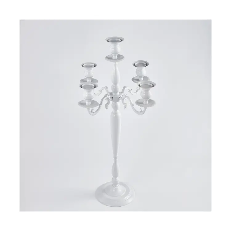 I più nuovi candelieri decorativi per matrimoni moderni nordici stanno centrotavola bianchi a 5 braccia Stand pillar Wedding Decor