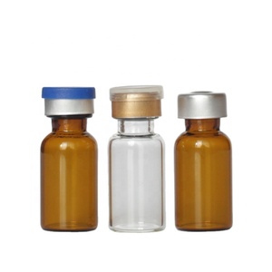 Frascos de viales de vidrio vacíos transparentes o ámbar de 2ml, 10ml, 30ml, 50ml, 100ml con tapón de goma para gotas oculares o infusiones - Product Image 1
