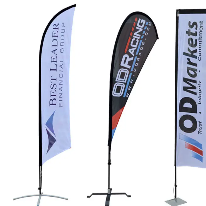 advertising outdoor banner flying wind beach flag banners beach flags with double sides printing flag