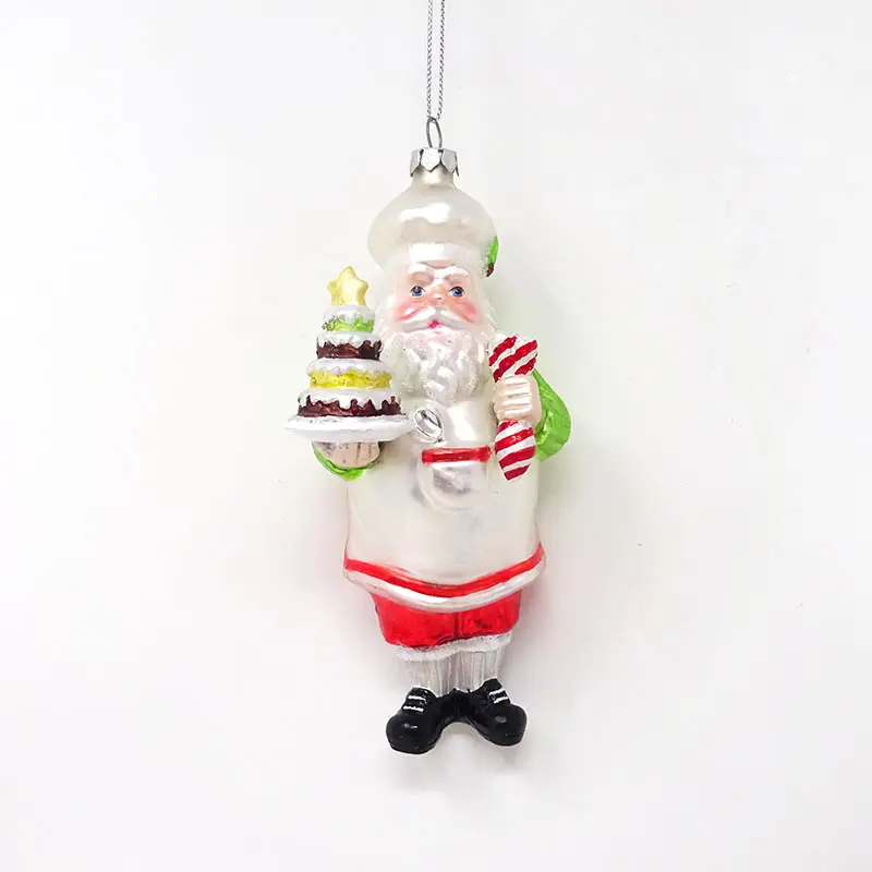 Factory christmas trees and toys chef grandpa makes cake pendants