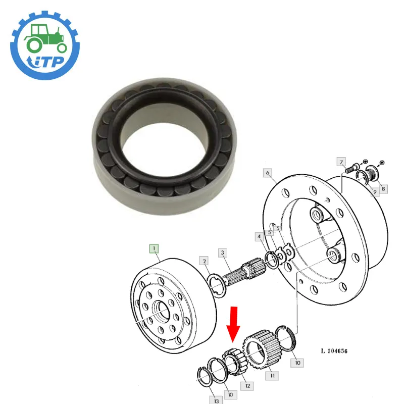 JD10250 E2NN1N055AA AL39377 diferencial del piñón del cojinete de rodamientos de rodillos cilíndricos de asamblea adecuado para Tractor John Deere