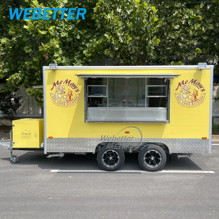 Webetter tùy chỉnh nhượng Bộ thực phẩm Trailer với đầy đủ nhà bếp nhanh chóng di động thực phẩm Van kiosk phục vụ Trailer remolque thực phẩm xe tải