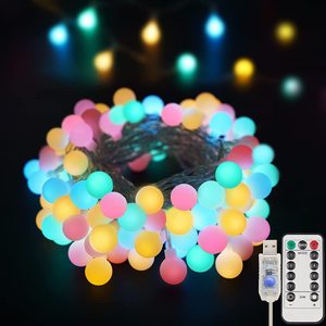 50 светодиодных красочных шариковых строк Usb подключаемый пульт дистанционного управления СВЕТОДИОДНАЯ Гирлянда Рождественская гирлянда с пультом дистанционного управления - Product Image 1