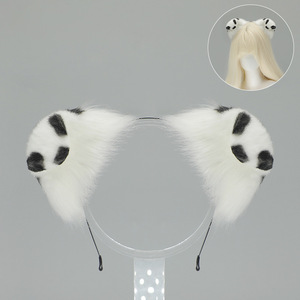 E0094 Realistische Hunde ohren Stirnband Niedlich Doggy Dalmatiner Spotted Hair Hoop Cosplay Prop Entzückende Welpen ohren Haarschmuck - Product Image 2