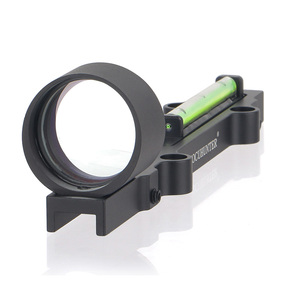 FOCUHUNTER戦術1x 28mmファイバーグリーンサークルドットサイトリブマウントバッテリー無料ハンティング耐衝撃性防水グリーンドットスコープ - Product Image 1