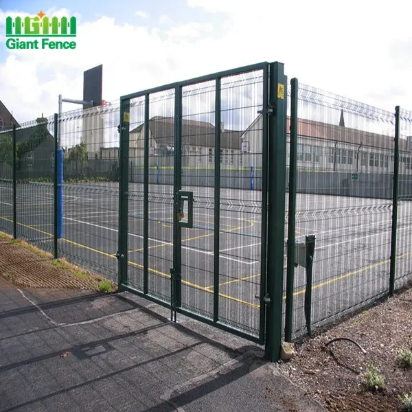 Puerta de valla de puerta única moderna galvanizada/alambre soldado con recubrimiento en polvo estilo tejido hierro duradero hierro forjado decoración del jardín del hogar