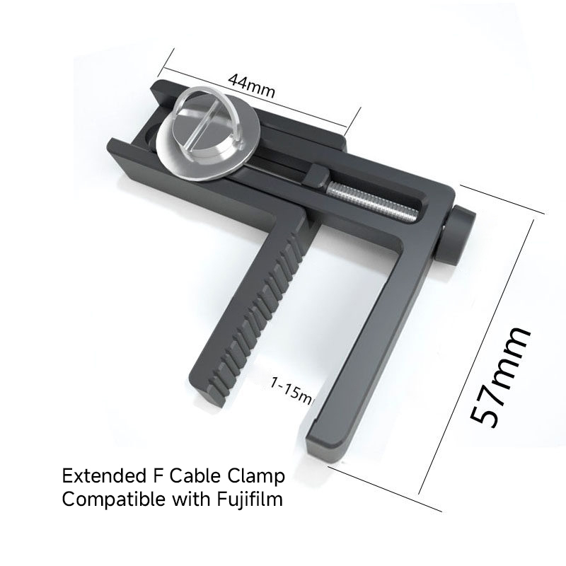 Black: Long F-Type Cable Clamp (Fujifilm & L-Cable Compatible)