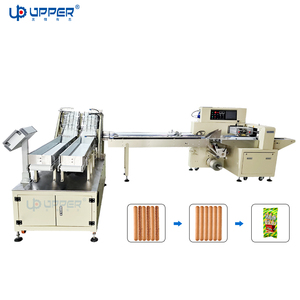 Máquina automática de embalaje de conteo de galletas de dedo pequeño y largo, máquina de embalaje de colección de clasificación de palitos de aperitivos, sellado de equipos