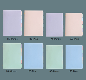 A5(20 agujeros)/B5(26 agujeros) Cuaderno de carpeta de color pastel suave recargable con divisor de índice pastel
