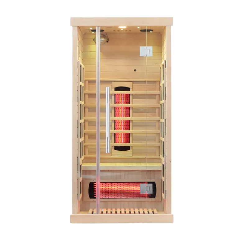 Raum Fern infrarot Computer Control Panel Holz Moderne Massiv sauna Hersteller Werbe ecke Outdoor Hemlock 90 ℃(194 ° C)