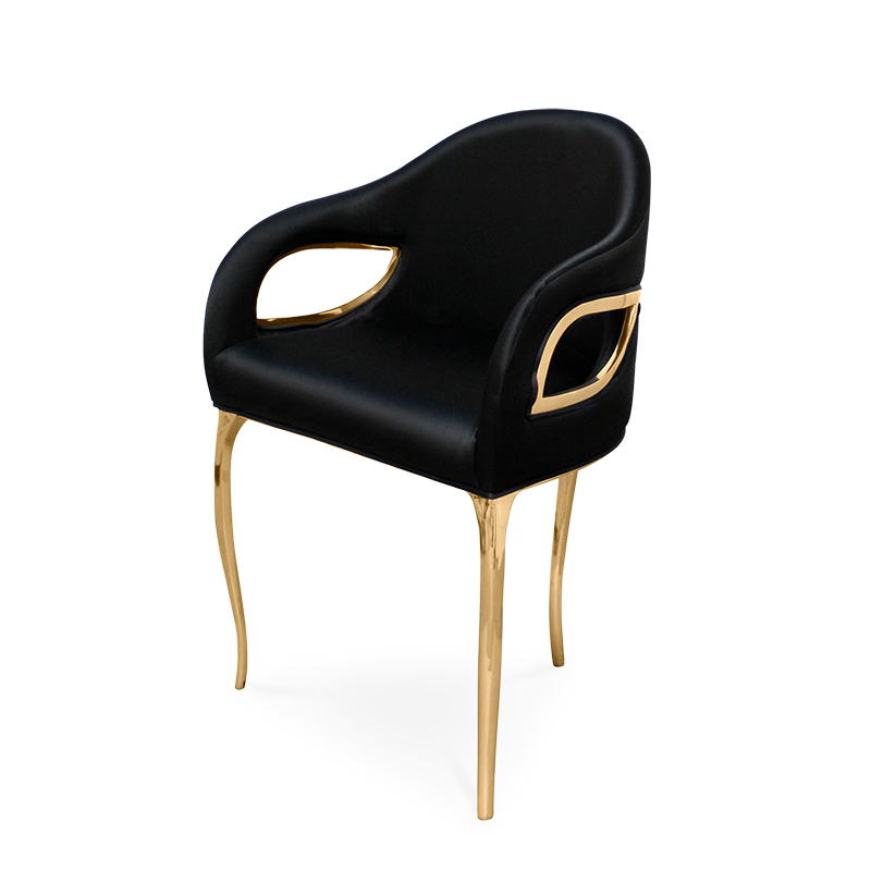 Chaise à dossier haut en cuivre pur