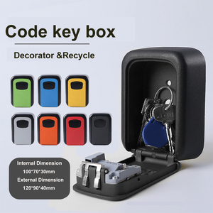 メタルレッドグリーンキーセーフボックス壁掛け屋外防水キー収納ボックス特大キーロックボックス - Product Image 1
