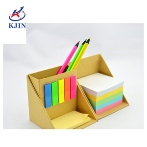 定制印刷促销可折叠方形Cube牛皮纸粘滞便笺记事本盒子笔筒 - Product Image 5