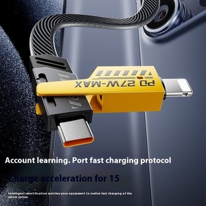 Mecha 2m örgülü tip-c şarj Apple için kablo cep telefonları süper hızlı 65W çok kafa iki-iki PD veri PC malzeme - Product Image 3
