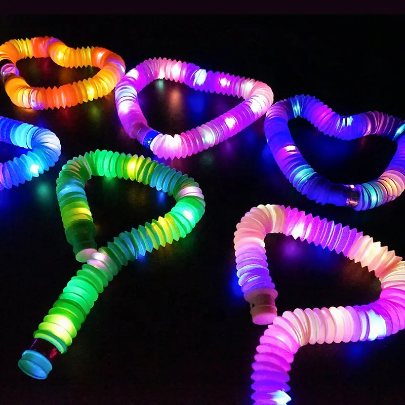 2023 Fidget LED ışık plastik Pop tüpleri duyusal oyuncaklar UrChoice ince Motor becerileri çocuklar için öğretici oyuncaklar