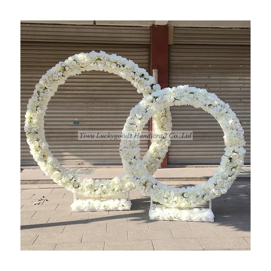 造花ラウンドイベントアーチLFB476クリームホワイトイベントデコレーション装飾花 & 花輪ラッキーグッズ
