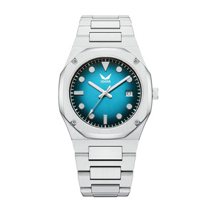 经典设计直径40毫米八角形表壳蓝色渐变表盘发光日石英Reloj Para Hombre Moderno Oem定制超薄手表 - Product Image 1