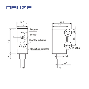 DEUZE personalizado NPN 12-24V DC PDF30CT03N1 con lupa incorporada aplicada en Sensor fotoeléctrico de detección anticorrosión