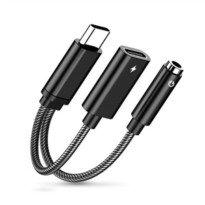 PD 60w快速充电端口类型C至Aux加密狗电缆USB C耳机插孔适配器充电器2合1 USB C至3.5毫米音频适配器 - Product Image 4