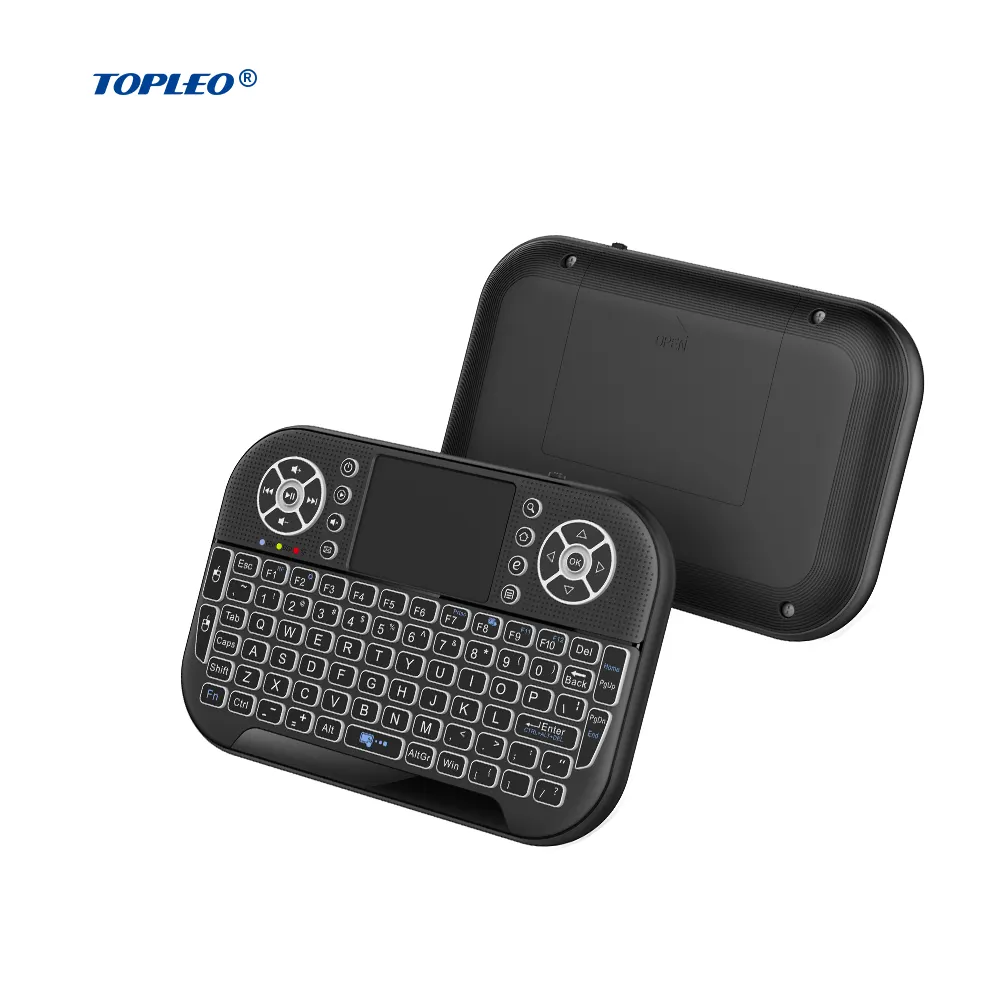 Topleo mini klavye arkadan aydınlatmalı Set top Box akıllı kontrol hava fare için android tv kutusu 2.4g kablosuz Mini klavye