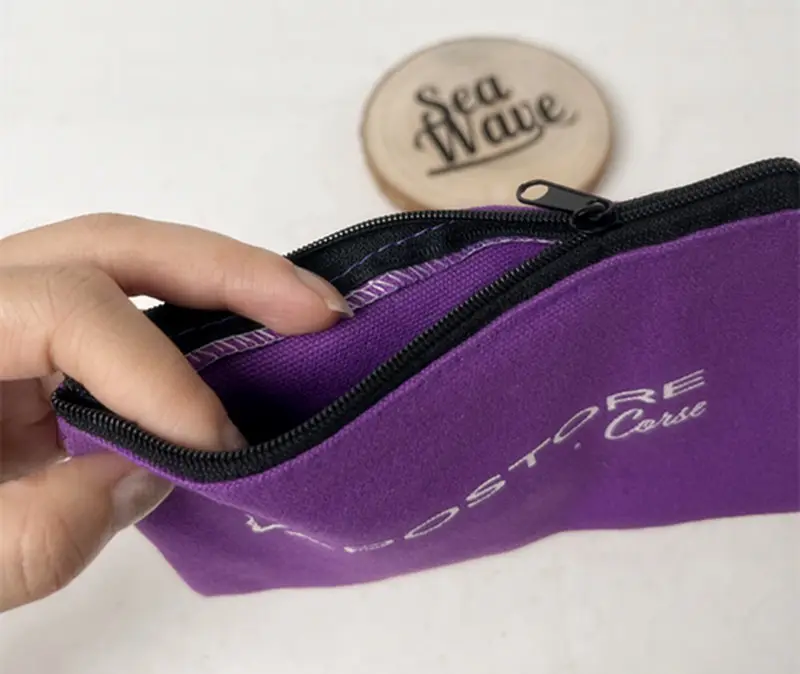 Benutzer definierte gedruckte Logo Leinwand Tasche personal isierte Reiß verschluss Top Baumwolle Stoff Leinwand Tasche für kosmetische Verpackung