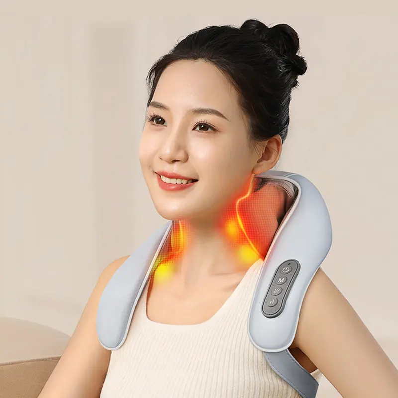 Tedarikçi sıcak satış tam vücut yoğurma masaj aleti ısı el şeklinde kablosuz masaj ürün elektrikli boyun omuz masajı